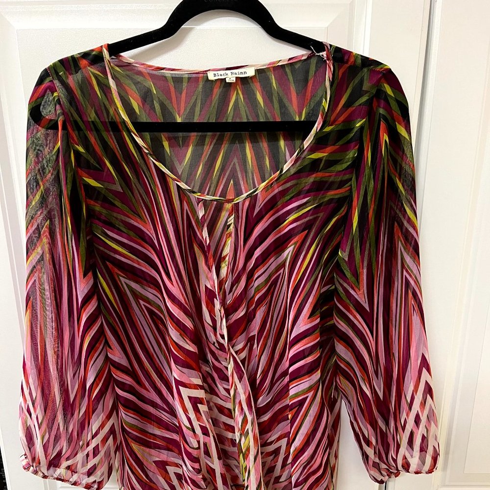 Black Rainn non stretch chiffon fabric